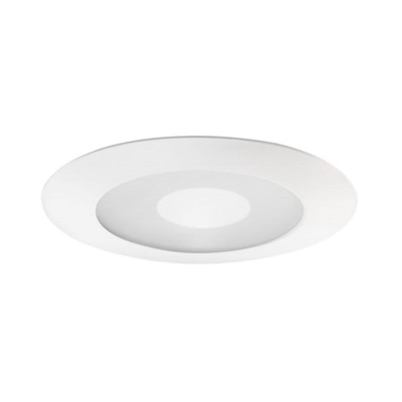 Juno 212N WH Round Frosted Lens Trim with Clear Center, 5 in ID x 6-1/4 in OD, LED Lamp, For Use With IC20, IC20 W, IC20 S, IC20R, IC20LED and TC20LED Series Housing